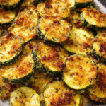 Golden baked zucchini and cheese with crispy Parmesan topping