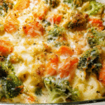 Creamy Vegetable Casserole with broccoli and cauliflower