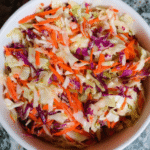 Crunchy Detox Cabbage Slaw with carrots and fennel in maple vinaigrette
