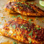 Juicy oven baked paprika chicken breast with lime honey glaze