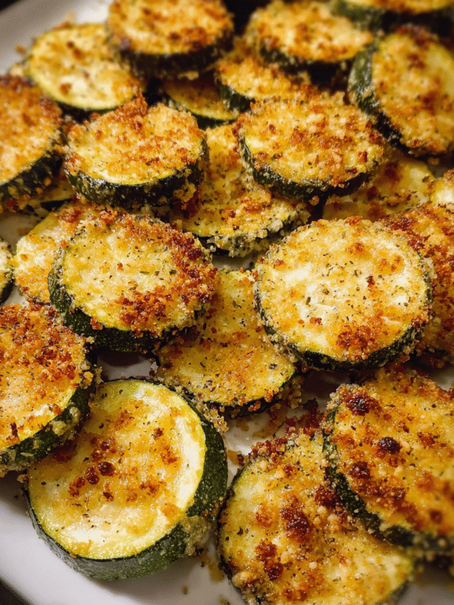 Golden baked zucchini and cheese with crispy Parmesan topping