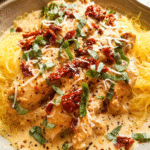 Creamy crockpot marry me chicken with sun dried tomatoes and parmesan sauce