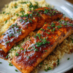 Maple BBQ Salmon with Brown Butter Couscous Recipe