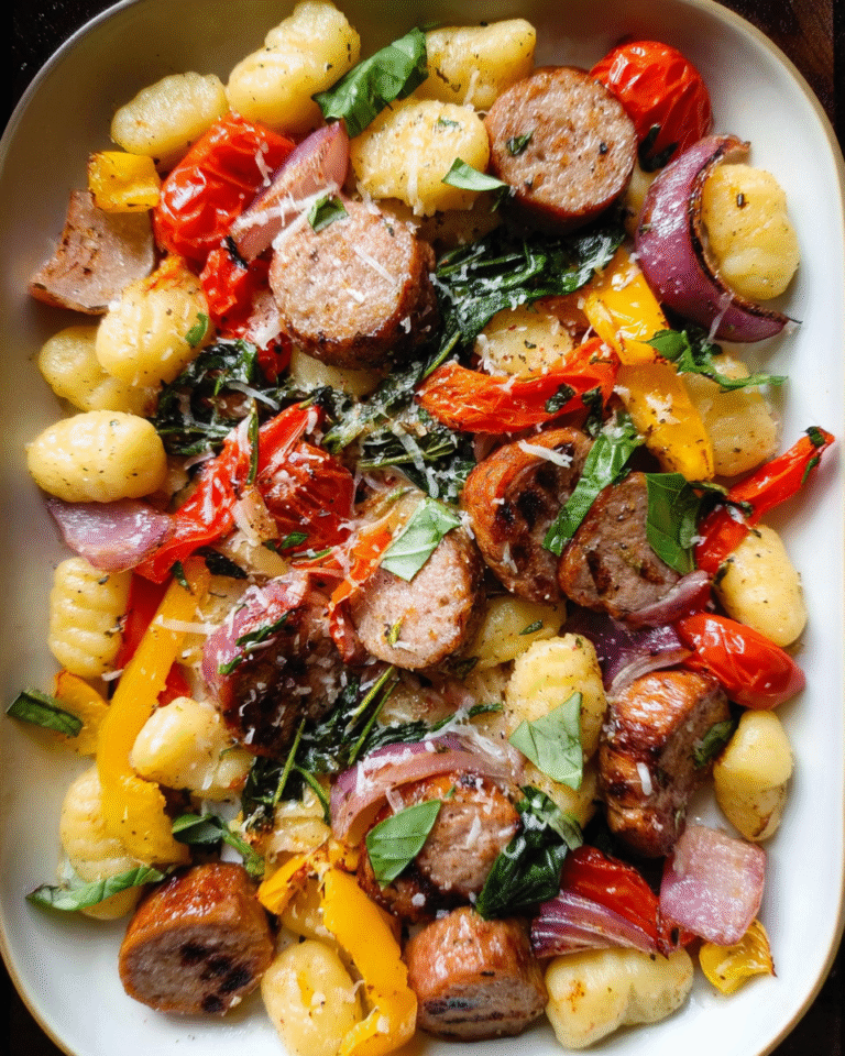 Sheet pan gnocchi with kielbasa sausage and roasted vegetables